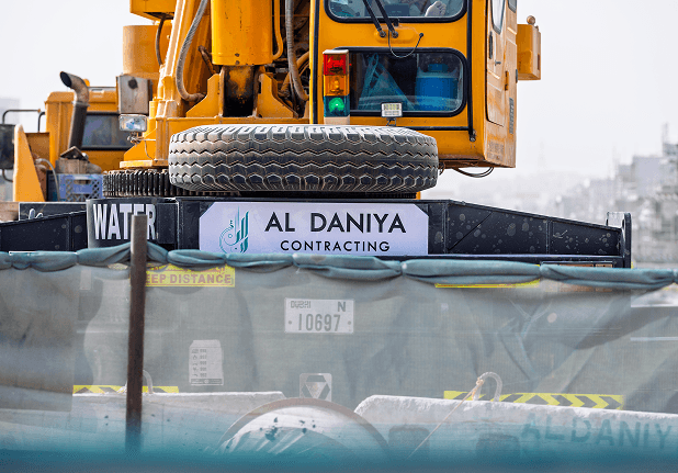 Al Daniya Contracting construction equipment and workers
